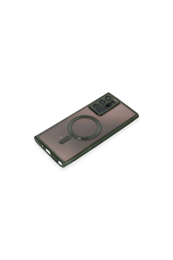 Evi̇mdeyokyok Samsung Galaxy Note 20 Ultra Kılıf Kross Magneti̇csafe Kapak - Koyu Yeşi̇l