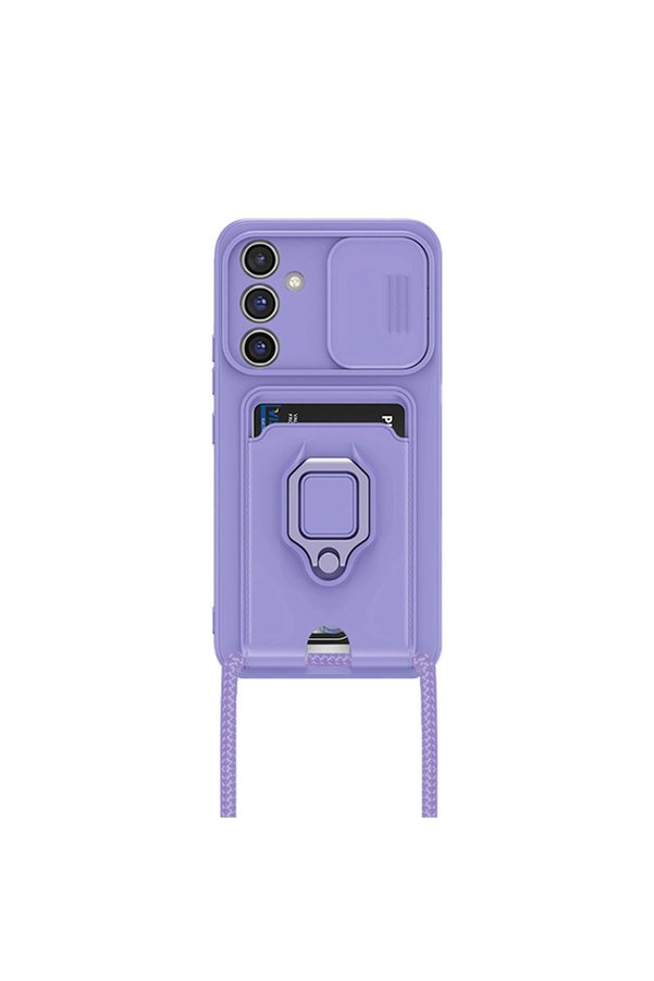 Evi̇mdeyokyok Samsung Galaxy A14 4G Kılıf Zuma Kartvi̇zi̇tli̇ Yüzüklü Si̇li̇kon - Li̇la