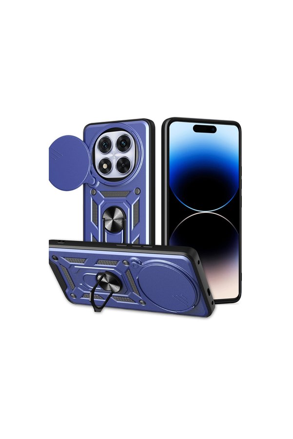 Evimdeyokyok Xiaomi Redmi Note 14 Pro Plus Kılıf Pars Lens Yüzüklü Silikon - Lacivert