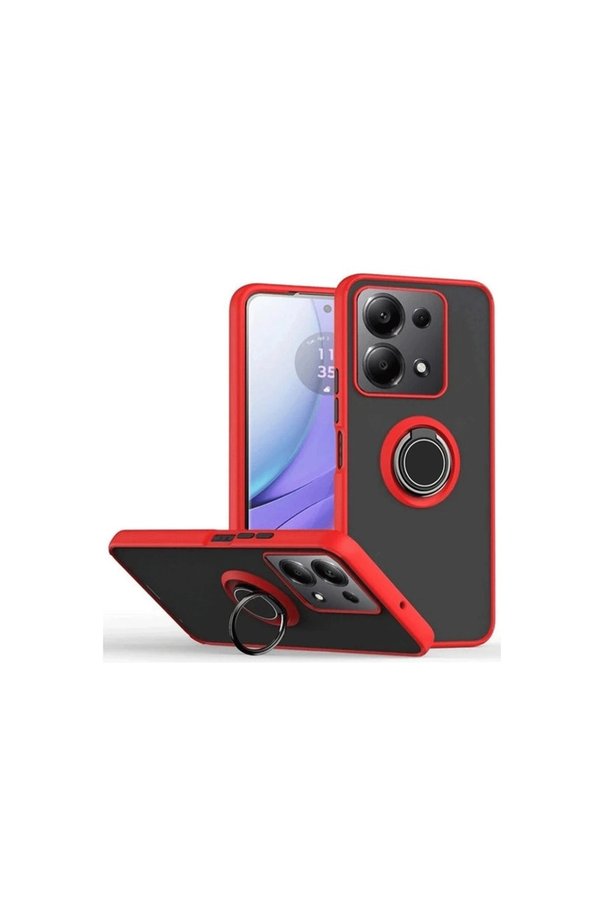 Evimdeyokyok Xiaomi Redmi Note 13 Pro 4G Montreal Yüzüklü Silikon Kapak - Kırmızı