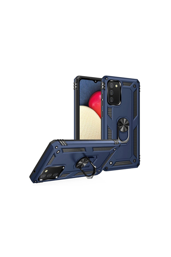 Evi̇mdeyokyok Samsung Galaxy A03S Kılıf Sofya Yüzüklü Si̇li̇kon Kapak - Laci̇vert