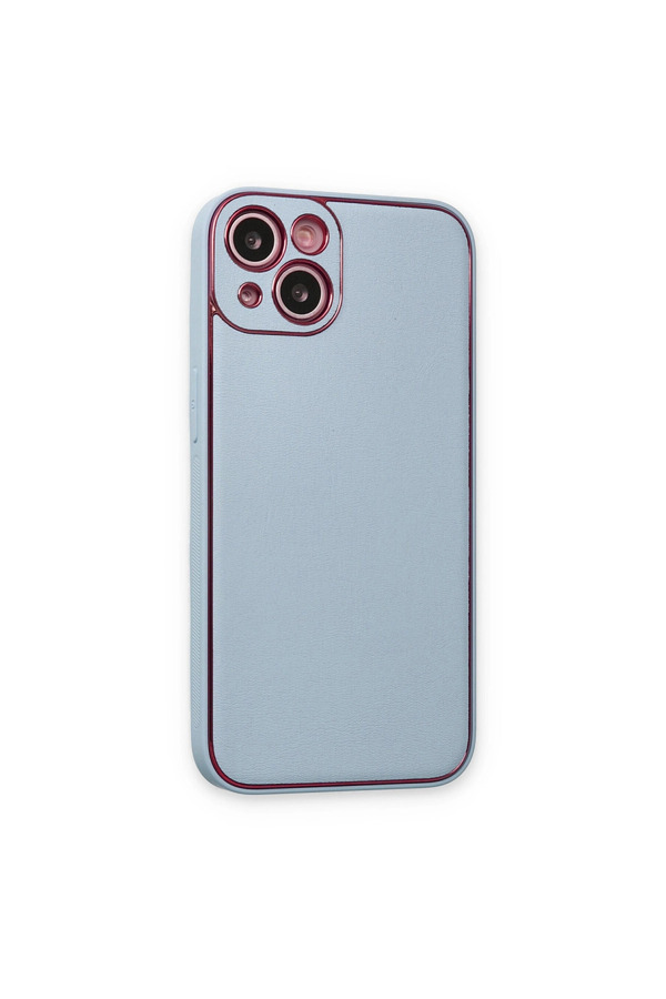 Evimdeyokyok Apple İphone 14 Plus Kılıf Coco Deri Silikon Kapak - Sky Blue