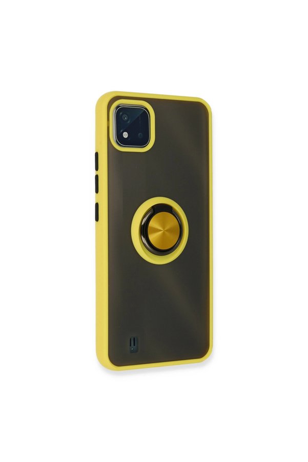 Evi̇mdeyokyok Realme C11 2021 Kılıf Montreal Yüzüklü Si̇li̇kon Kapak - Sarı