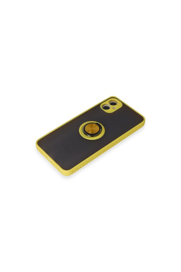 Evimdeyokyok Samsung Galaxy A05 Kılıf Montreal Yüzüklü Silikon Kapak - Sarı