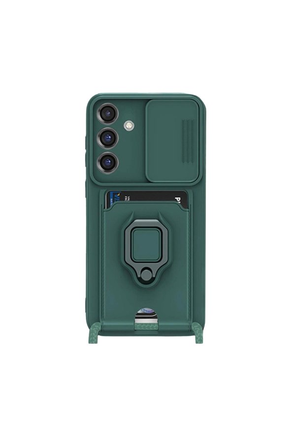 Evimdeyokyok Samsung Galaxy S25 Plus Kılıf Zuma Kartvizitli Yüzüklü Silikon - Yeşil