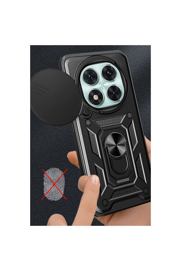 Evi̇mdeyokyok Xi̇aomi̇ Redmi̇ Note 14 Pro 4G Kılıf Pars Lens Yüzüklü Si̇li̇kon - Kırmızı