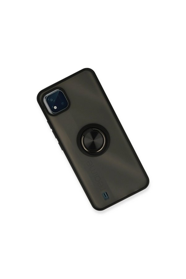 Evi̇mdeyokyok Realme C11 2021 Kılıf Montreal Yüzüklü Si̇li̇kon Kapak - Si̇yah