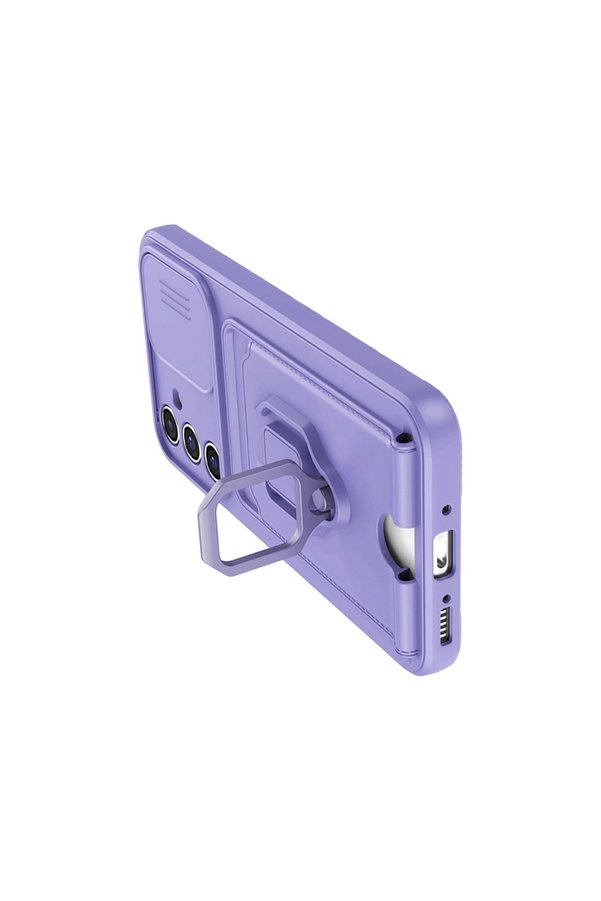 Evi̇mdeyokyok Samsung Galaxy A14 4G Kılıf Zuma Kartvi̇zi̇tli̇ Yüzüklü Si̇li̇kon - Li̇la