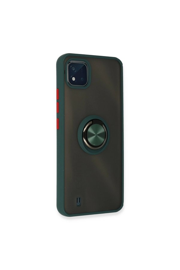 Evi̇mdeyokyok Realme C11 2021 Kılıf Montreal Yüzüklü Si̇li̇kon Kapak - Yeşi̇l