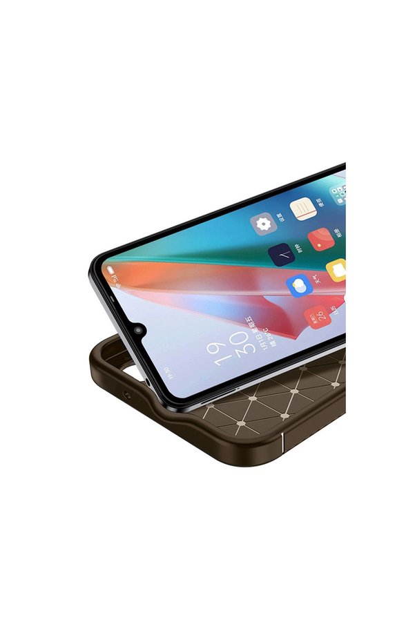 Evi̇mdeyokyok İnfi̇ni̇x Hot 50 4G Kılıf Auto Focus Karbon Kapak - Kahverengi̇