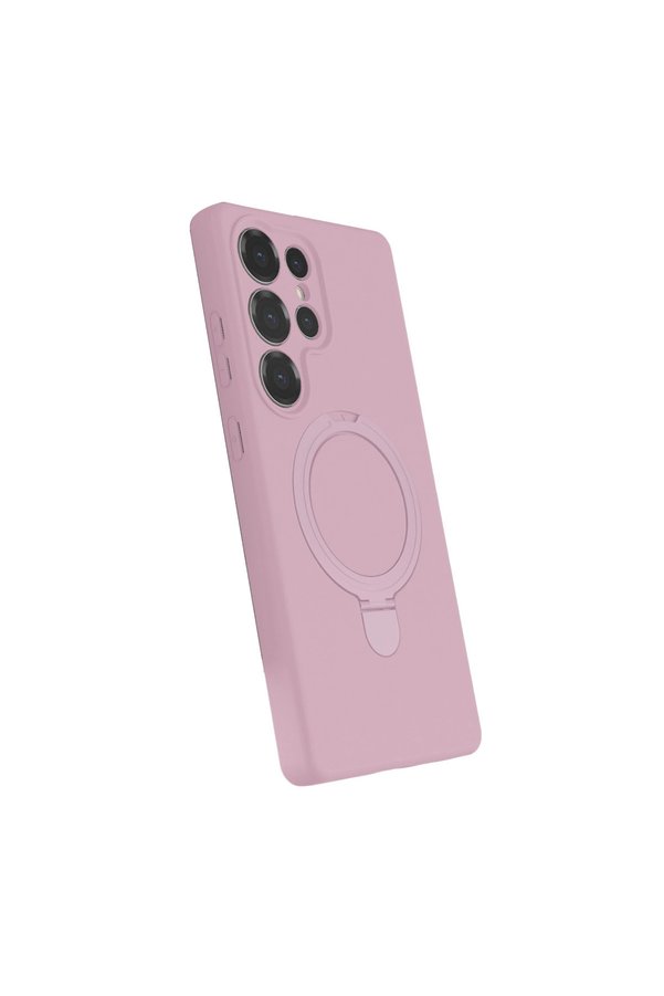 Evi̇mdeyokyok Samsung Galaxy S25 Ultra Regal Magsafe Standlı Kapak - Açık Pembe