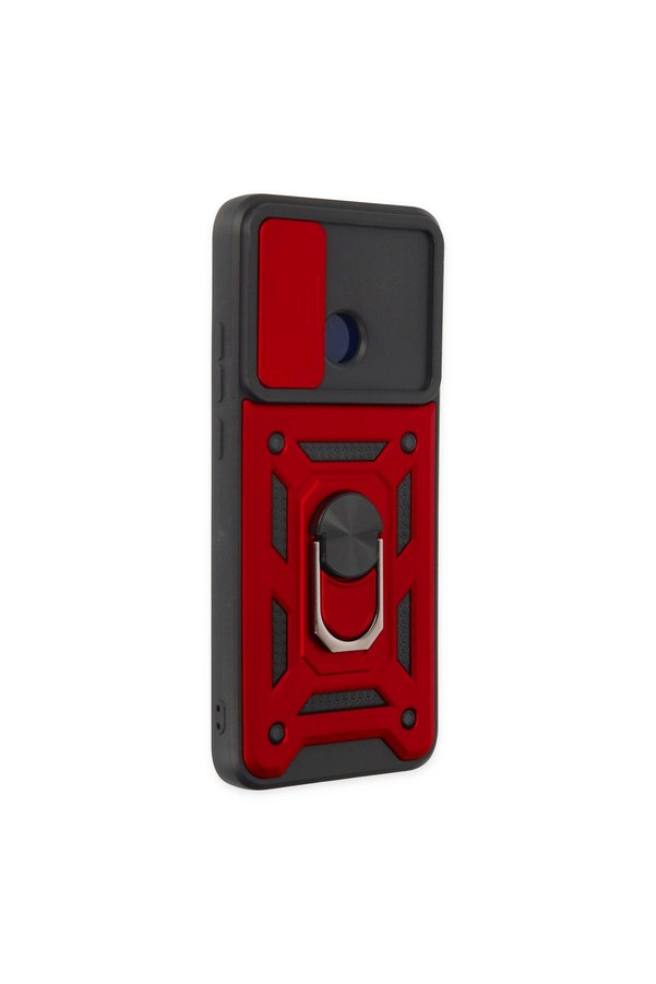 Evimdeyokyok Xiaomi Redmi 10C Kılıf Pars Lens Yüzüklü Silikon - Kırmızı