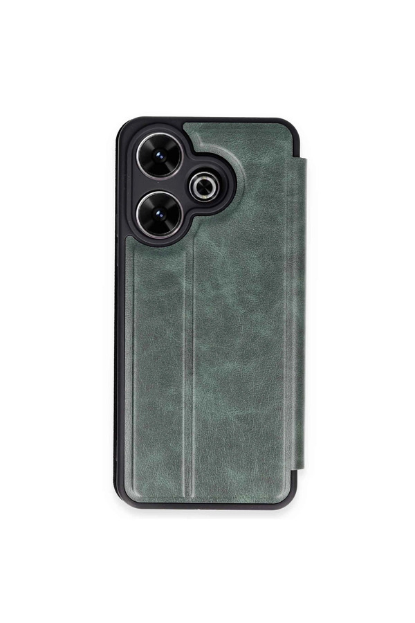 Evimdeyokyok Xiaomi Redmi 13 4G Kılıf Flip Cover - Koyu Yeşil