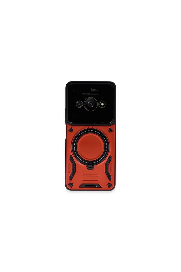 Evimdeyokyok Xiaomi Poco C61 Kılıf Joy Lens Standlı Kapak - Kırmızı