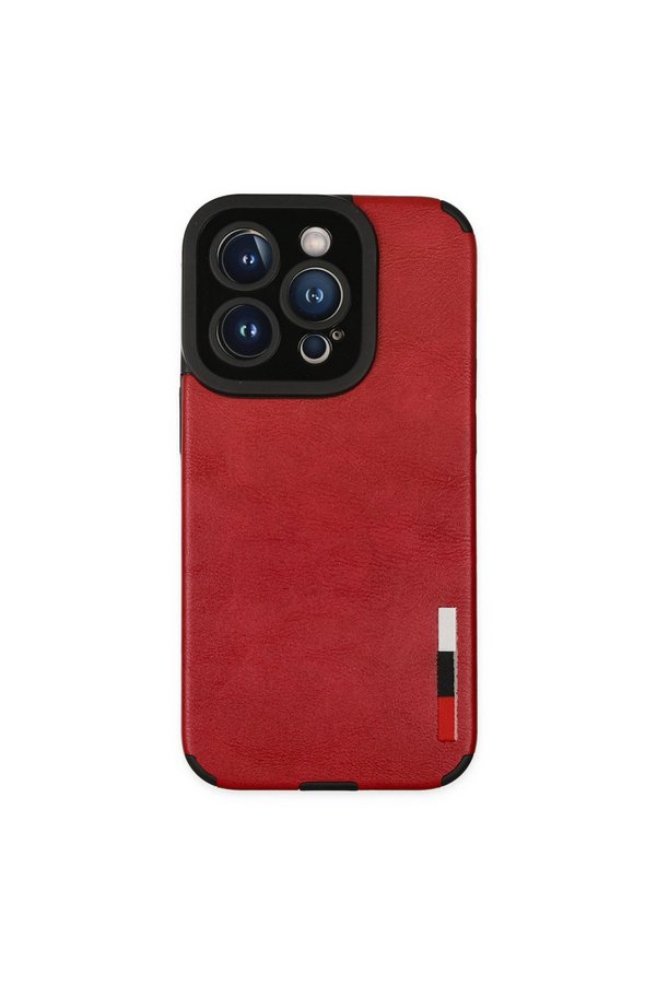 Evimdeyokyok Apple İphone 14 Pro Max Kılıf Loop Deri Silikon - Kırmızı