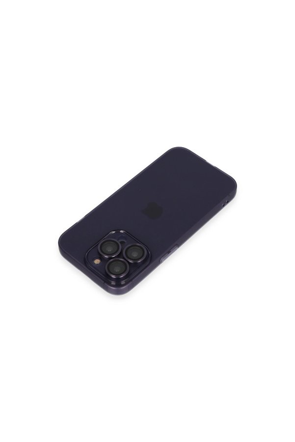 Evimdeyokyok Apple İphone 14 Pro Max Kılıf Luko Lens Silikon - Derin Mor