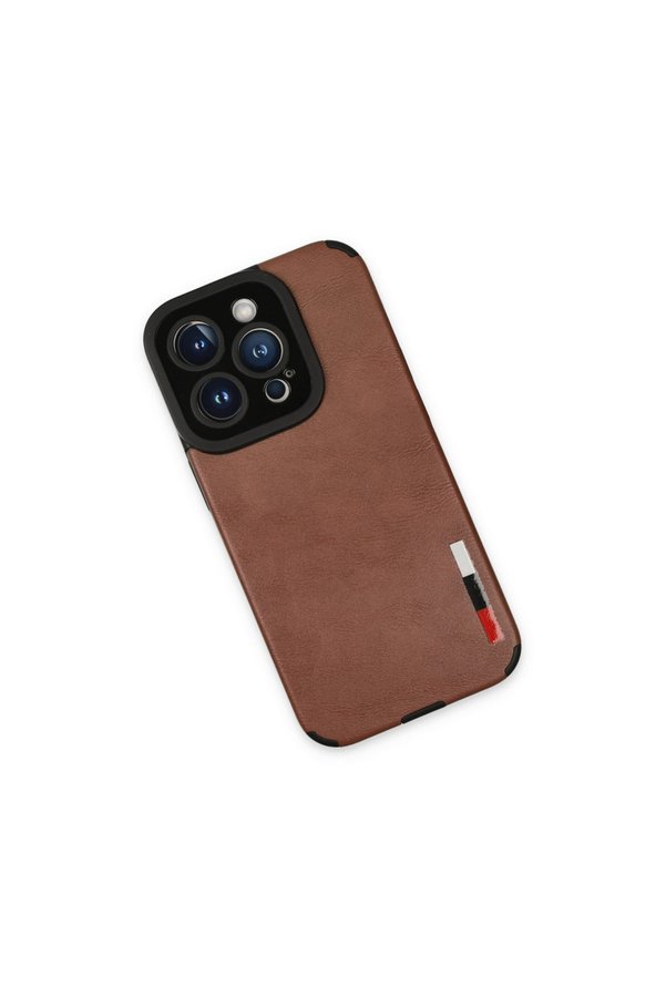 Evimdeyokyok Apple İphone 14 Pro Max Kılıf Loop Deri Silikon - Kahverengi