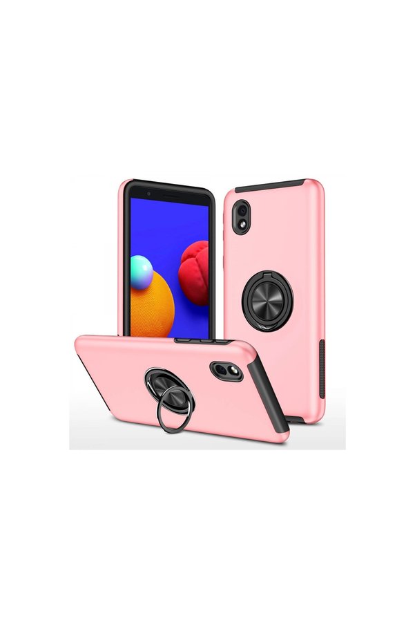 Evimdeyokyok Samsung Galaxy A01 Core Kılıf Elit Yüzüklü Kapak - Pembe