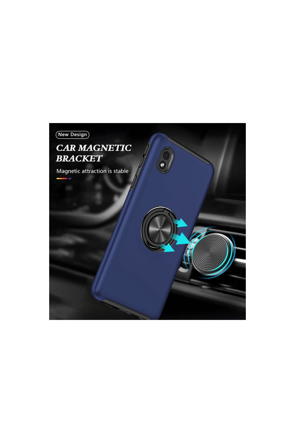 Evimdeyokyok Samsung Galaxy A01 Core Kılıf Elit Yüzüklü Kapak - Lacivert