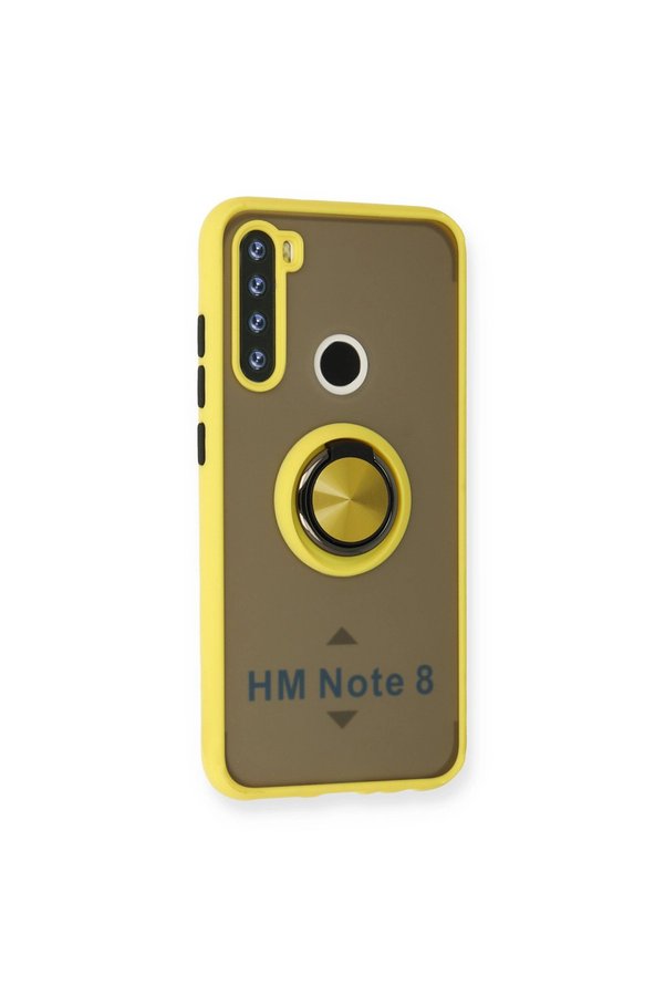 Evimdeyokyok Xiaomi Redmi Note 8 Kılıf Montreal Yüzüklü Silikon Kapak - Sarı