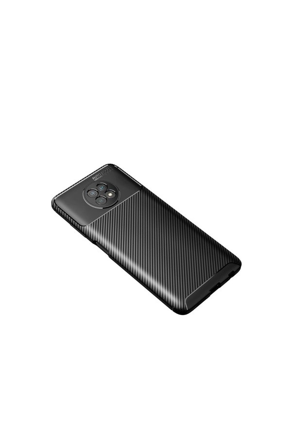 Evimdeyokyok Xiaomi Redmi Note 9 5G Kılıf Auto Focus Karbon Kapak - Siyah