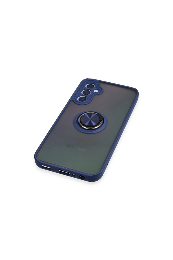 Evimdeyokyok Samsung Galaxy A24 4G Kılıf Montreal Yüzüklü Silikon Kapak - Lacivert