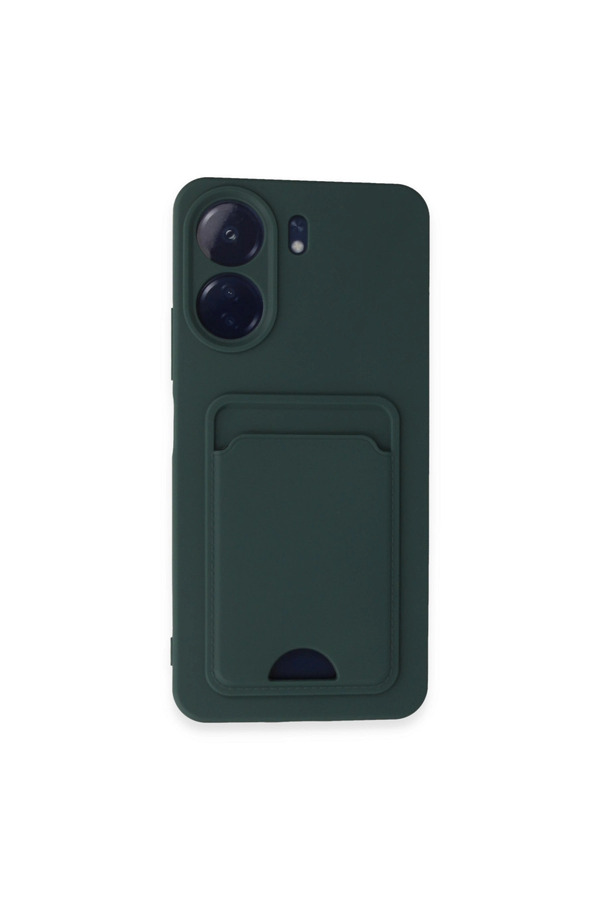 Evimdeyokyok Xiaomi Redmi 13C Kılıf Kelvin Kartvizitli Silikon - Koyu Yeşil