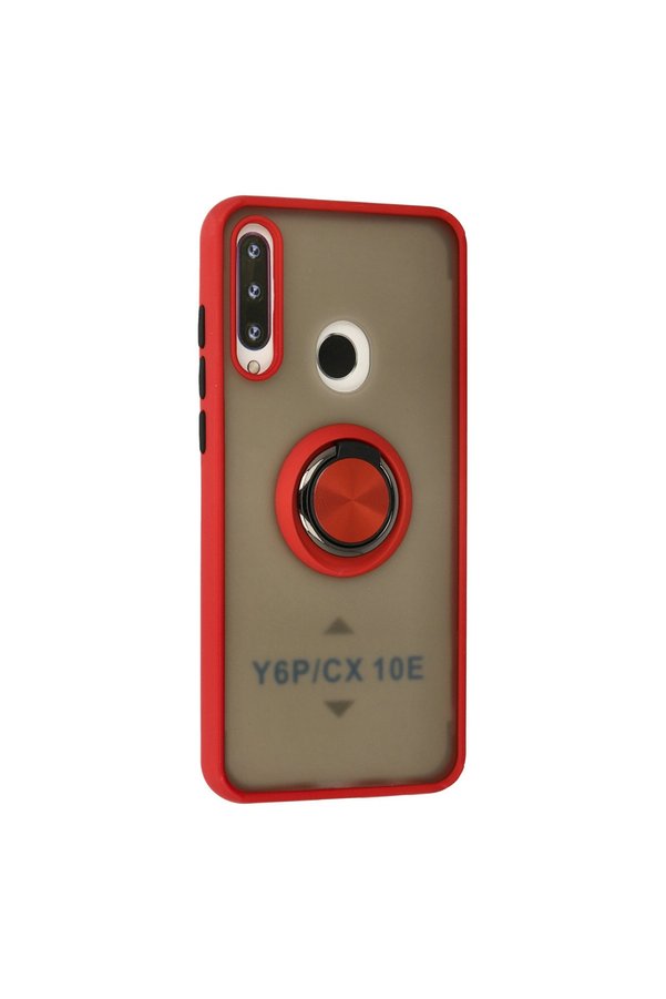 Evimdeyokyok Huawei Y6P Kılıf Montreal Yüzüklü Silikon Kapak - Kırmızı