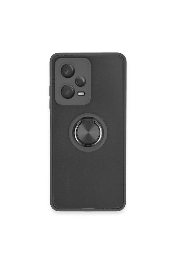 Evimdeyokyok Xiaomi Redmi Note 12 5G Kılıf Montreal Yüzüklü Silikon Kapak - Siyah