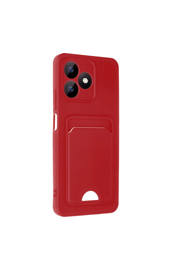 Evimdeyokyok Realme Note 50 4G Kılıf Kelvin Kartvizitli Silikon - Kırmızı