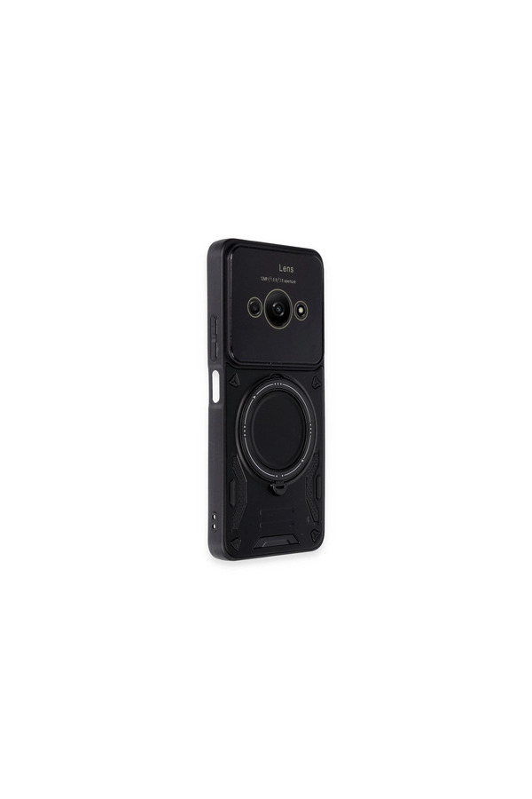Evimdeyokyok Xiaomi Poco C61 Kılıf Joy Lens Standlı Kapak - Siyah
