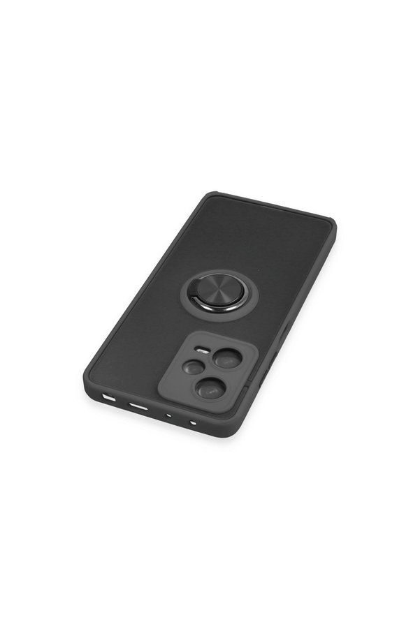 Evimdeyokyok Xiaomi Redmi Note 12 5G Kılıf Montreal Yüzüklü Silikon Kapak - Siyah