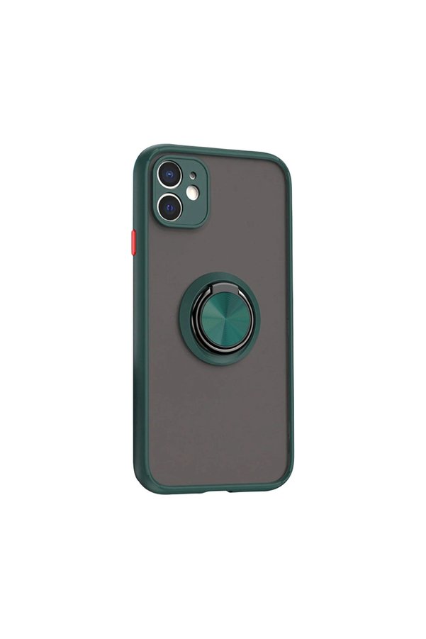 Evimdeyokyok Apple İphone 11 Kılıf Montreal Yüzüklü Silikon Kapak - Yeşil
