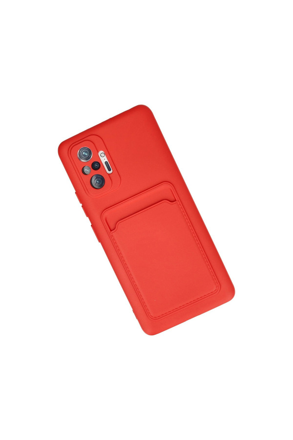 Evimdeyokyok Xiaomi Redmi Note 10 Pro Kılıf Kelvin Kartvizitli Silikon - Kırmızı