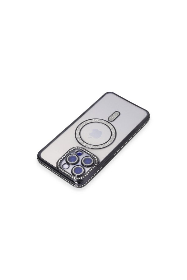 Evimdeyokyok Apple İphone 14 Pro Kılıf Joke Simli Magneticsafe Kılıf - Siyah