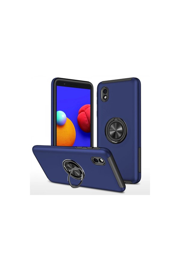 Evimdeyokyok Samsung Galaxy A01 Core Kılıf Elit Yüzüklü Kapak - Lacivert