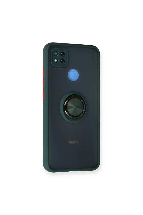 Evimdeyokyok Xiaomi Redmi 9C Kılıf Montreal Yüzüklü Silikon Kapak - Yeşil