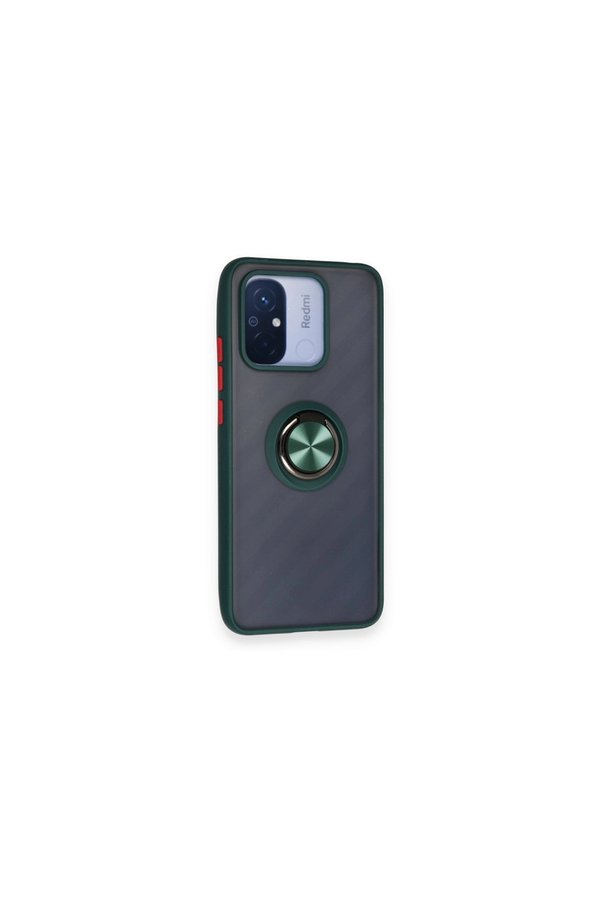 Evimdeyokyok Xiaomi Redmi 12C Kılıf Montreal Yüzüklü Silikon Kapak - Yeşil