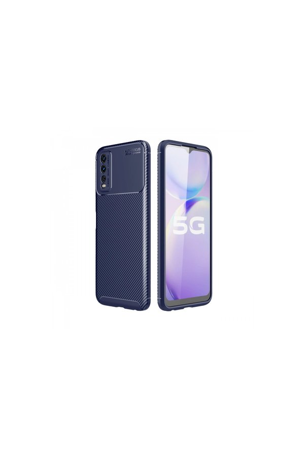 Evimdeyokyok Vivo Y11S Kılıf Auto Focus Karbon Kapak - Lacivert