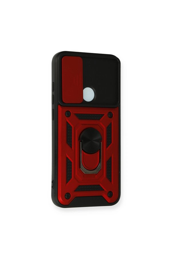 Evimdeyokyok Xiaomi Redmi Note 8 Kılıf Pars Lens Yüzüklü Silikon - Kırmızı