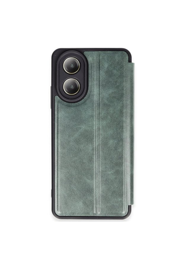 Evimdeyokyok Oppo A38 Kılıf Flip Cover - Koyu Yeşil