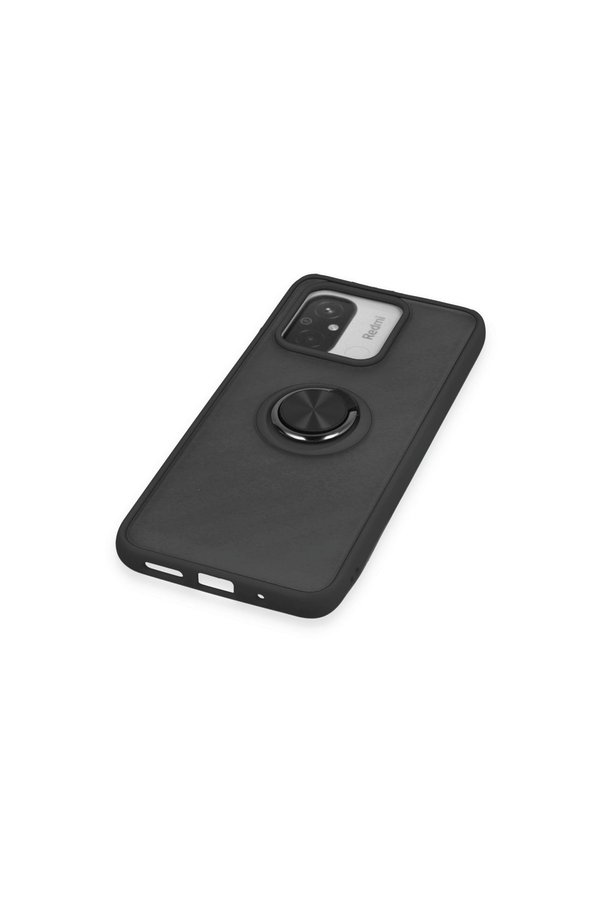 Evimdeyokyok Xiaomi Redmi 12C Kılıf Montreal Yüzüklü Silikon Kapak - Siyah