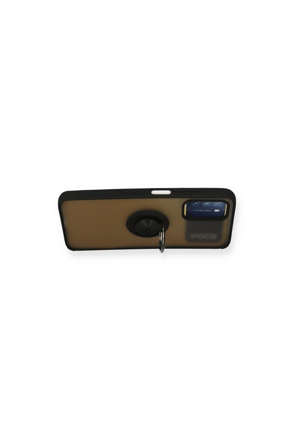 Evimdeyokyok Xiaomi Redmi 9T Kılıf Montreal Yüzüklü Silikon Kapak - Siyah