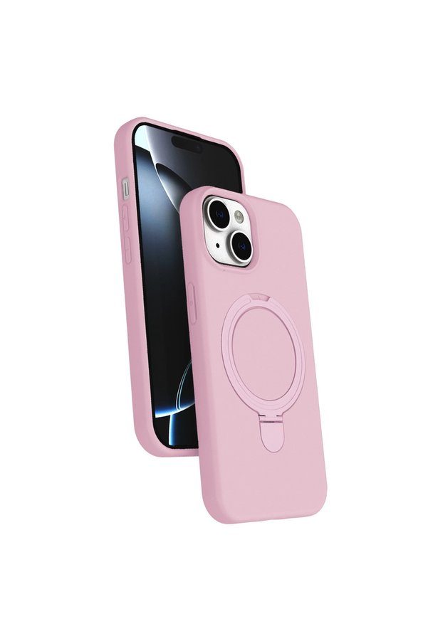 Evimdeyokyok Apple İphone 15 Plus Regal Magsafe Standlı Kapak - Açık Pembe