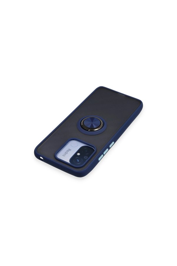 Evimdeyokyok Xiaomi Redmi 12C Kılıf Montreal Yüzüklü Silikon Kapak - Lacivert