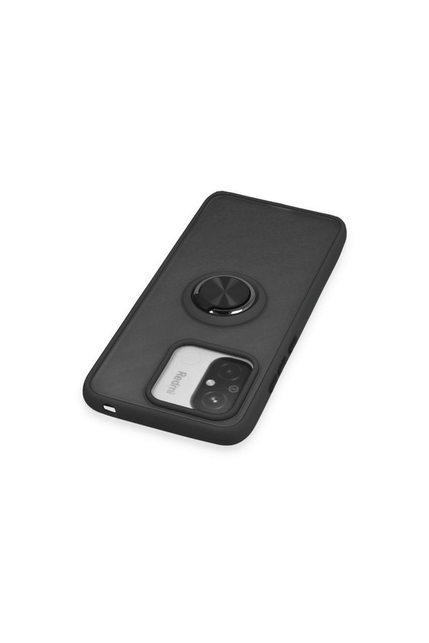 Evimdeyokyok Xiaomi Redmi 12C Kılıf Montreal Yüzüklü Silikon Kapak - Siyah