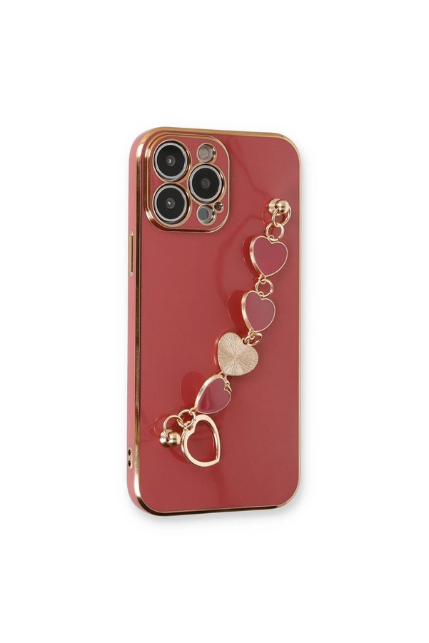 Evimdeyokyok Apple İphone 13 Pro Kılıf Esila Silikon - Kırmızı
