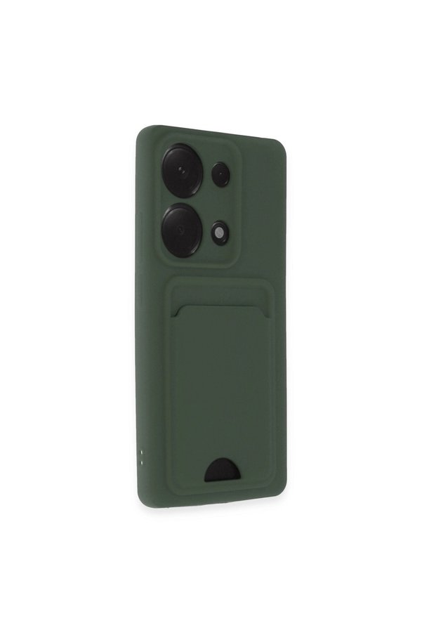 Evimdeyokyok Xiaomi Redmi Note 13 Pro 4G Kılıf Kelvin Kartvizitli Silikon - Koyu Yeşil