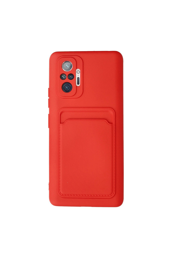 Evimdeyokyok Xiaomi Redmi Note 10 Pro Kılıf Kelvin Kartvizitli Silikon - Kırmızı