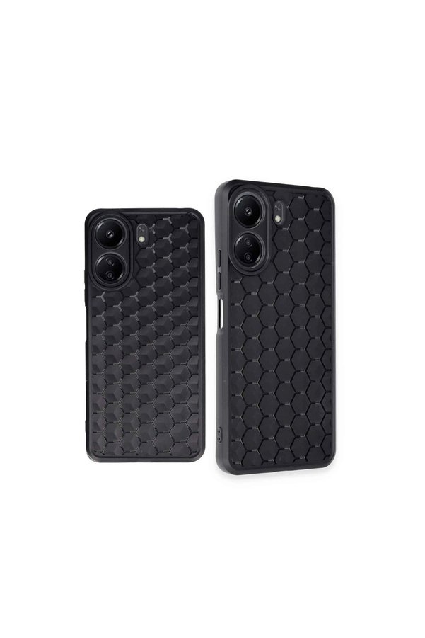 Evimdeyokyok Xiaomi Redmi 13C Kılıf Petek Silikon Kapak - Siyah